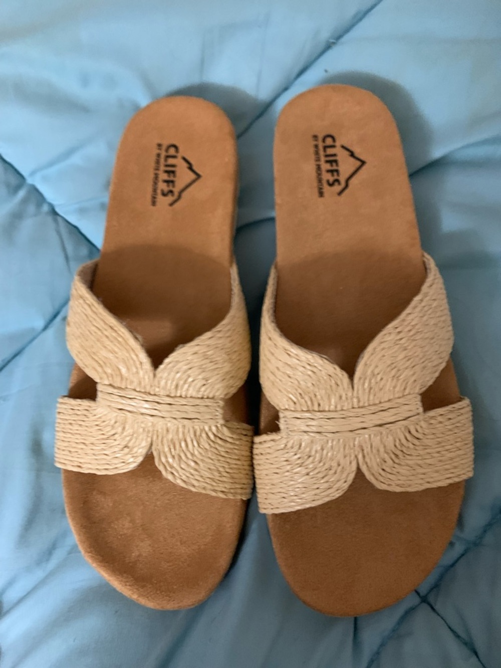 Cliffs by WHITE MOUNTAIN Tan Braided Slide Sandals for Women